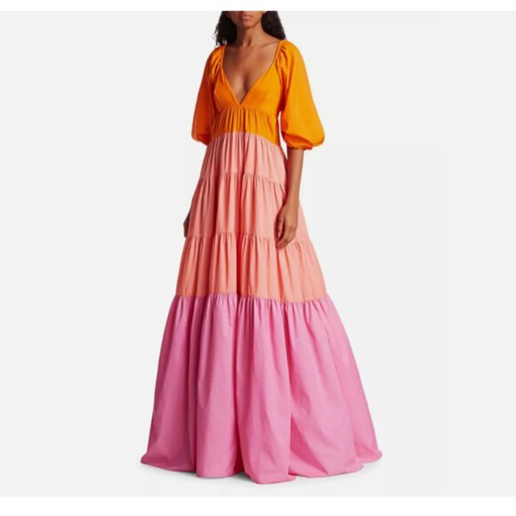 STAUD Colorblock Maxi Dress - Picture 1 of 9